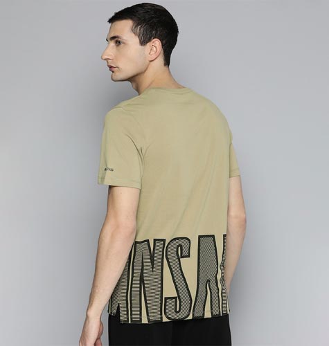 Men Typography Printed Dry Tech Slim Fit Sports T-shirt